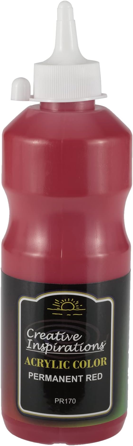 Creative Inspirations Acrylic Paint - Permanent Red - 500 mL Bottle - Smooth & Creamy Consistency, Vibrant Pigmentation, Great Coverage for Artists - Clean Up with Soap & Water
