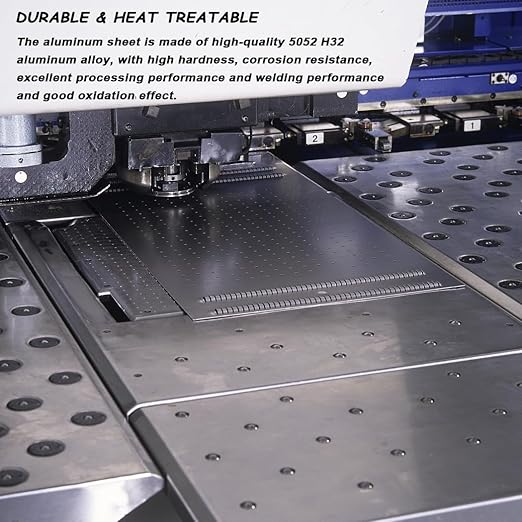 1 Pack 5052 H32 Aluminum Sheet Metal 12” x 12”x 1/16”(0.06") Flat Plain Thin Aluminum Plate Covered with Protective Film, Rectangle Metal Plate for Crafting lndustry, 1.5mm