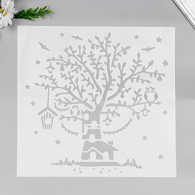 JAPCHET 50 Pcs 12 x 12 Inches PET Blank Stencil Sheets, 10 mil Acetate Sheets, Large Mylar Paper Sheets Template Material, Make Your Own Stencil for Vinyl Cutting Laser Cutting