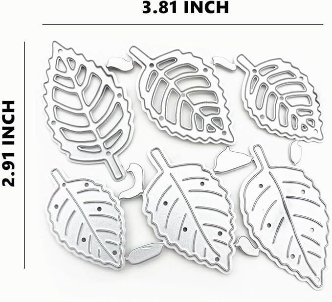YKW Leaf Shape Metal Cutting Dies Set with Embossing Tools for Card Making Album, Scrapbooking Paper Craft DIY Kit, Includes Die Cuts Etching Stencils Stamps Thin Banner Cutting Dies