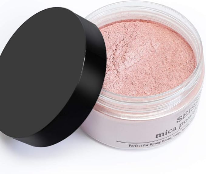 SEISSO Rose Gold Mica Powder for Epoxy Resin 1.7 oz /50g Powdered Pigment for Soap Colorant Bath Bomb Dye, Cosmetic Grade for Lip Gloss, Acrylic Nails Polish, Craft Projects