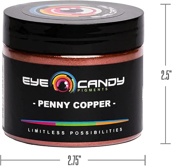 Eye Candy Pigments Premium Copper Mica Powder - Penny Copper (50gr) - for Epoxy, Resin, Soap, Paint, Woodworking, Acrylic Pouring, Bath Bombs, Fishing Lures - DIY Arts and Crafts Additive
