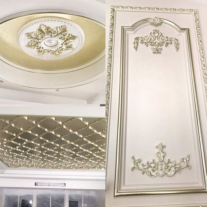 600Pcs KINNO Gold Leaf Sheets, Metal Leaf for Home, Wall, Frame, Ceiling, Furniture Decoration, 6 Colors 3.15 by 3.35 Inch