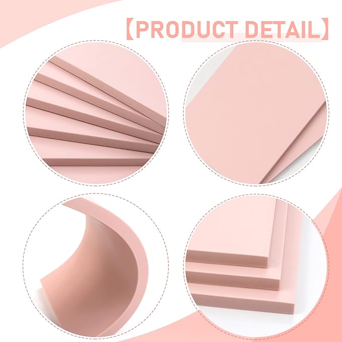 6 Pack 4"x6" Pale Pink Rubber Stamp Carving Blocks Rubber Carved Brick for Stamp Soft Rubber Crafts and DIY Craft Project