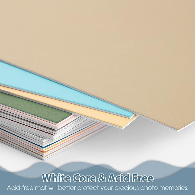 Golden State Art, 5x7 Matboard Mat Board Blanks - Assortment Color Uncut Mats for DIY Projects, Presentation Boards, Art Crafts (20 Pack)
