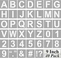 Alphabet Letter and Number Stencils 9 Inch - 40 Pack Large Letters and Numbers Stencil Templates with Signs for Painting on Wood, Reusable Letter Stencils for Chalkboard Signs & Wood Wall Art