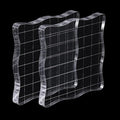 2Pcs Clear Stamp Blocks Set, 3 x 3 Inch Wave-Like Acrylic Blocks for Stamping With Grid Lines - Scrapbooking Crafts Tools
