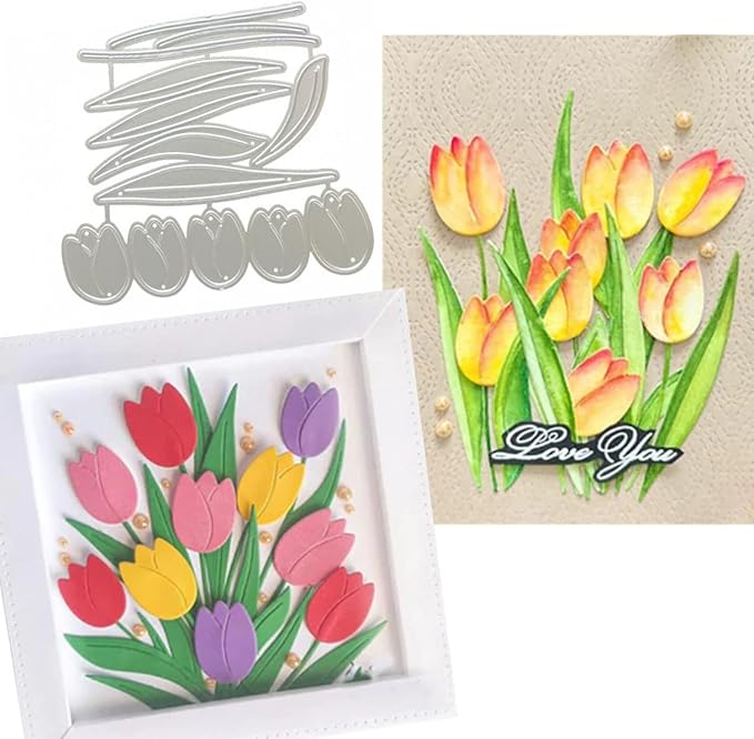 Cutting Dies Metal Stencils Scrapbooking Tools Flowers Lace Frame DIY Embossing Template for Paper Card Making Album Arts Crafts Supplies (Flower C-7.8x8.5cm)