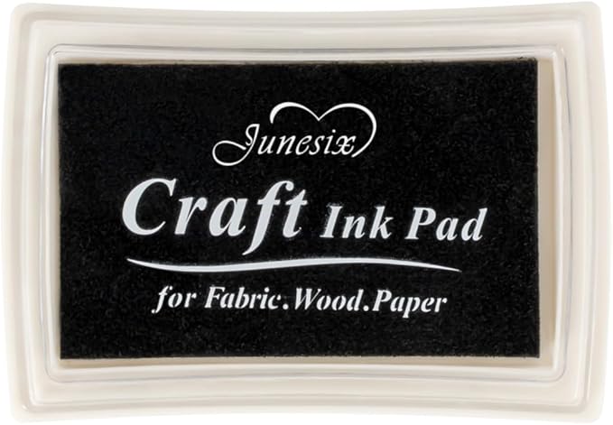 Black Ink Pad Finger Washable Kids Stamp Ink Pad for Rubber Stamps Paper Scrapbooking