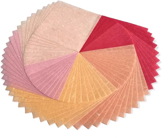 50 Sheets 6 x 6 Inches Natural Fiber Mulberry paper Sheets Square Origami Paper Arts Folding Craft, Decoration Paper, Square Folding Paper for DIY Crafts (Wedding Tone, 6x6 Inch)