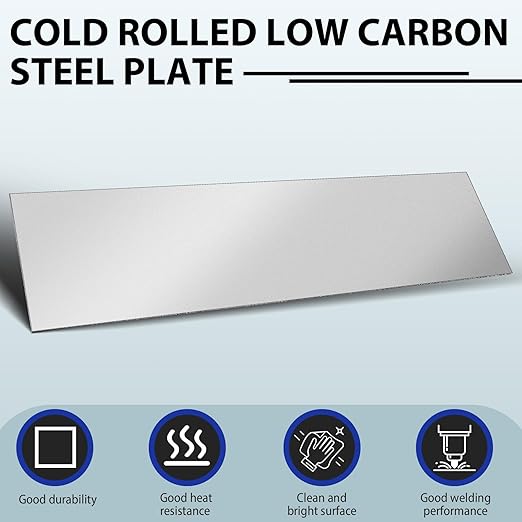 1 pcs 16 Gauge 12 x 48 inch Metal Steel Sheet Steel Plate Mild Carbon Cold Rolled Square Weldable Metal Panels for Outside Industrial DIY Use Projects Weld Accessories