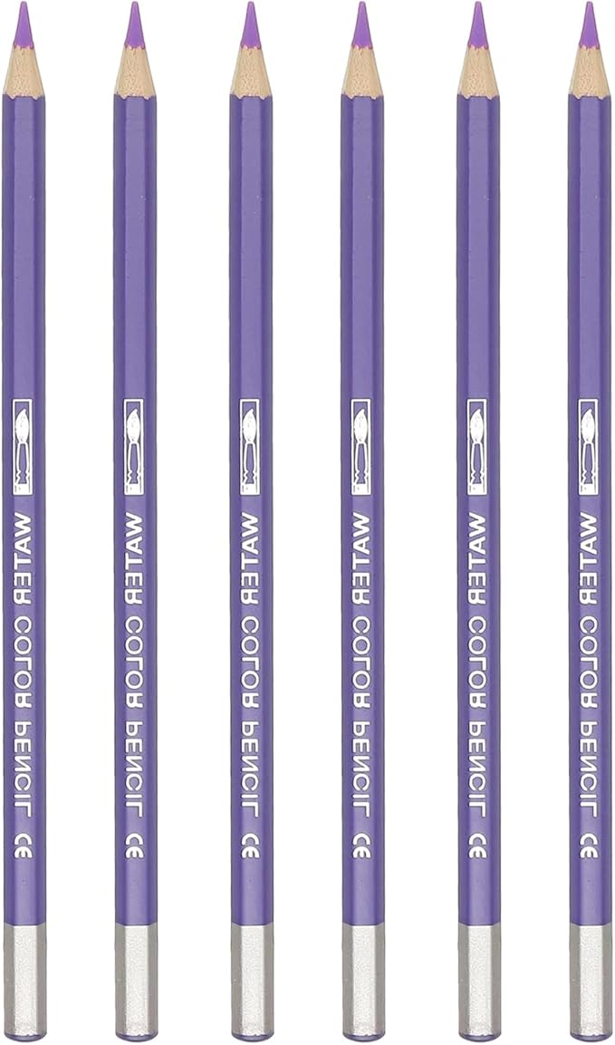 PATIKIL Watercolor Pencil, 6Pcs Water Soluble Pencils for Blending, Coloring, Sketch Drawing, Painting, Light Purple