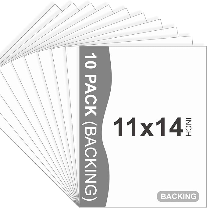 Somime 10 Pack Backing Boards, 11x14 Uncut White Mats Matboards, Acid-Free Backerboards for Art Prints, Ideal for Photos, Pictures, Prints, and Frames