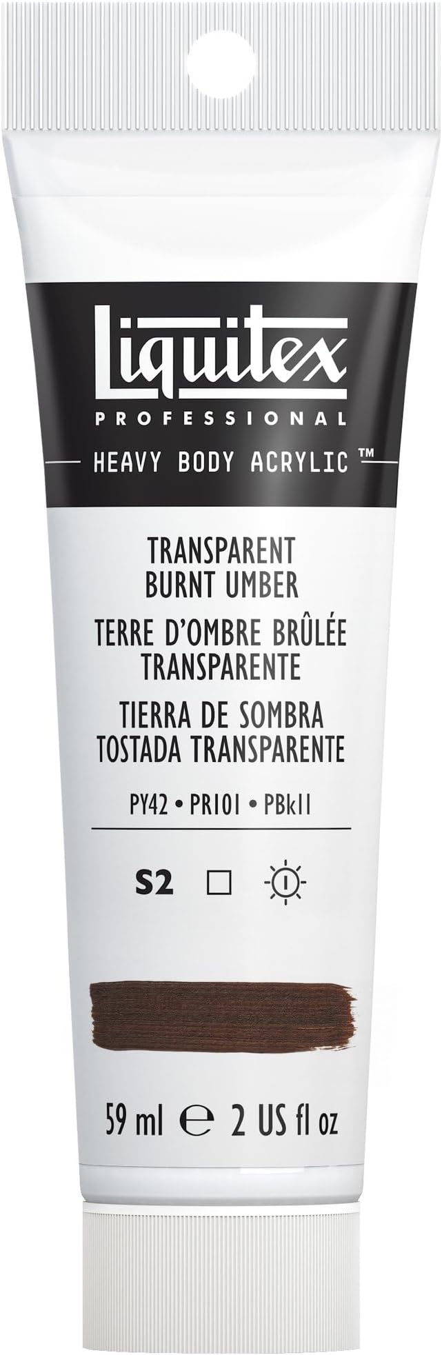 Liquitex Professional Heavy Body Acrylic Paint, 2-oz (59ml) Tube, Transparent Burnt Umber