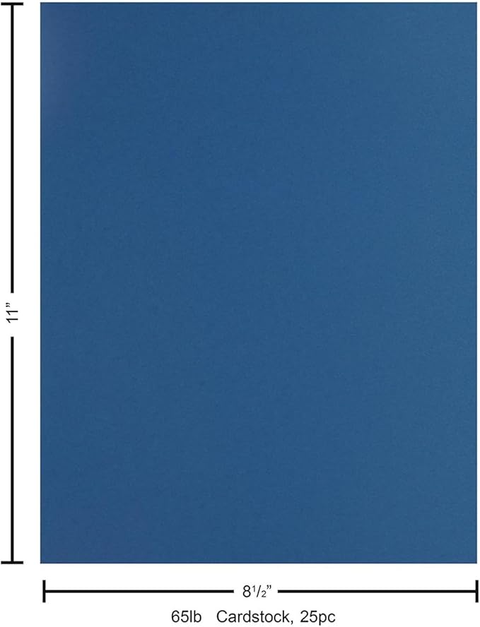 PA Paper Accents Stash Builder Cardstock 8.5" x 11" Riviera, 65lb Colored cardstock Paper for Card Making, Scrapbooking, Printing, Quilling and Crafts, 25 Piece Pack
