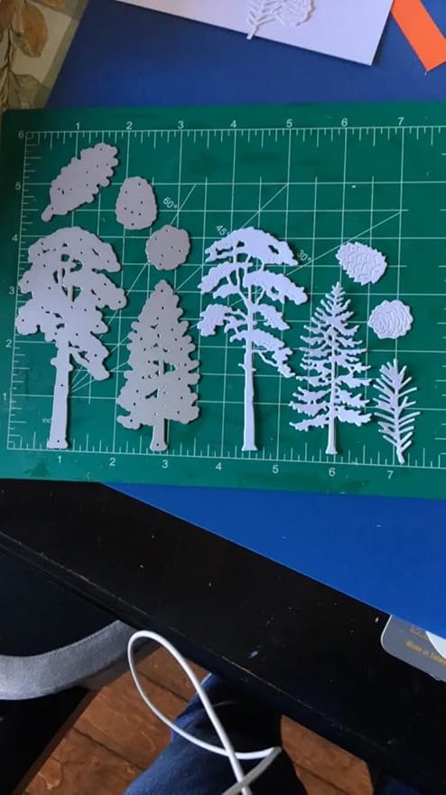 Lapoo Flowers Metal Cutting Die for Scrapbooking - Durable, Cut Stencils for DIY Scrapbook Photo Album Decorative Paper Card, Card Making Supplies, Embossing (A Set of Pine Trees 3.6 x 4.1 in)
