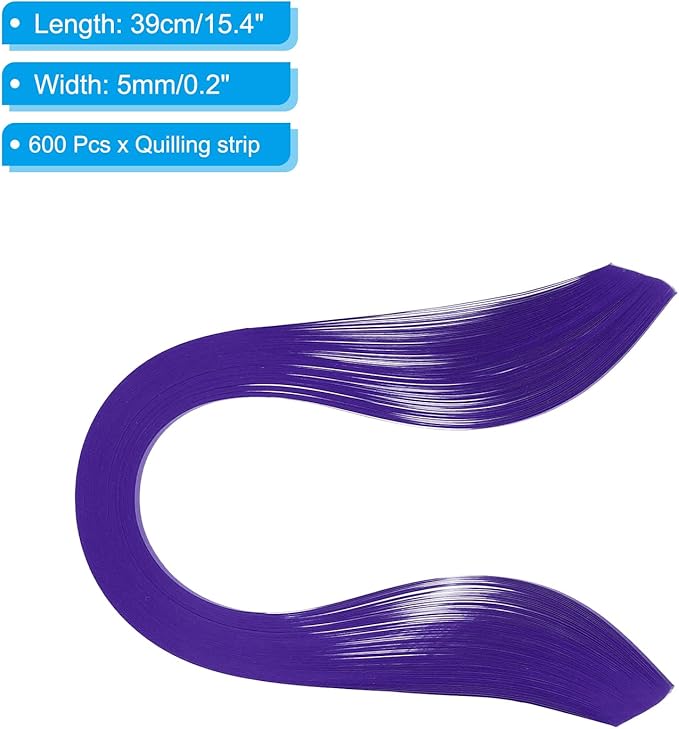 PATIKIL Quilling Strips Paper 600pcs 5mm 39cm Origami Paper Quilling Kits for Art DIY Hand Craft Christmas, Dark Purple