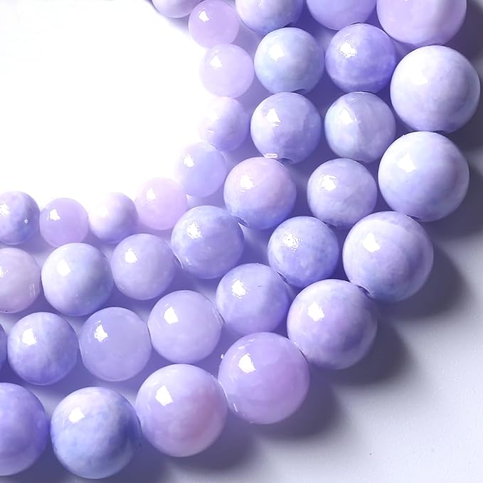 Galaxy Starry Purple Persian Jade Stone Beads Gem Round Loose Beads for Jewelry Making DIY Bracelet 90pcs 8mm 2 Strands 32"
