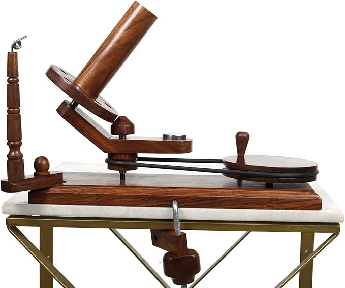Bhartiya Handicrafts Rosewood Yarn Winder | Large Capacity 10 oz Wooden Yarn Winder for Knitting, Crocheting and Weaving | Table Top Wood Yarn Swift and Ball Winder