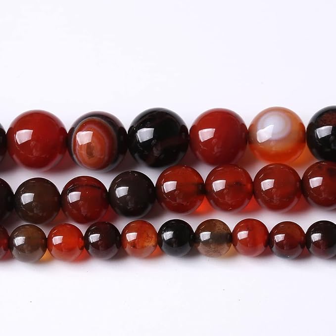 60PCS 6MM Red Persian Agate Stone Beads Energy Healing Beads for DIY Jewelry Bracelet Necklace Making for Jewelry Making15Inch