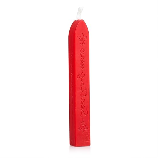 Mceal Sealing Wax Stick with Wick Flower De Luce of France Retro 10 Pieces Pack(Barn Red)