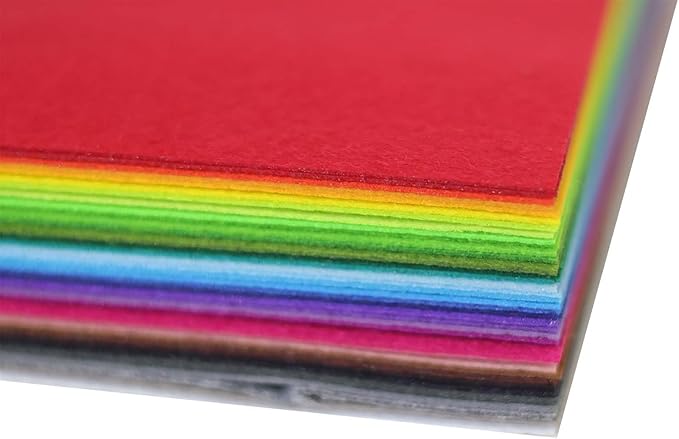 40pcs 20cm × 30 cm x 1mm (Approx. 8 × 12 x 0.04 inches) 40 Colors for Choice A4 Felt Fabric Sheet Assorted Color Felt Pack DIY Craft Patchwork