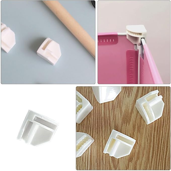 ARTIBETTER 50pcs Storage Buckle Wire Cube Storage Organizer Cube Wire Shelf Connector Closet Shelves Connectors Hooks Cubbie Modular Shoe White Plastic