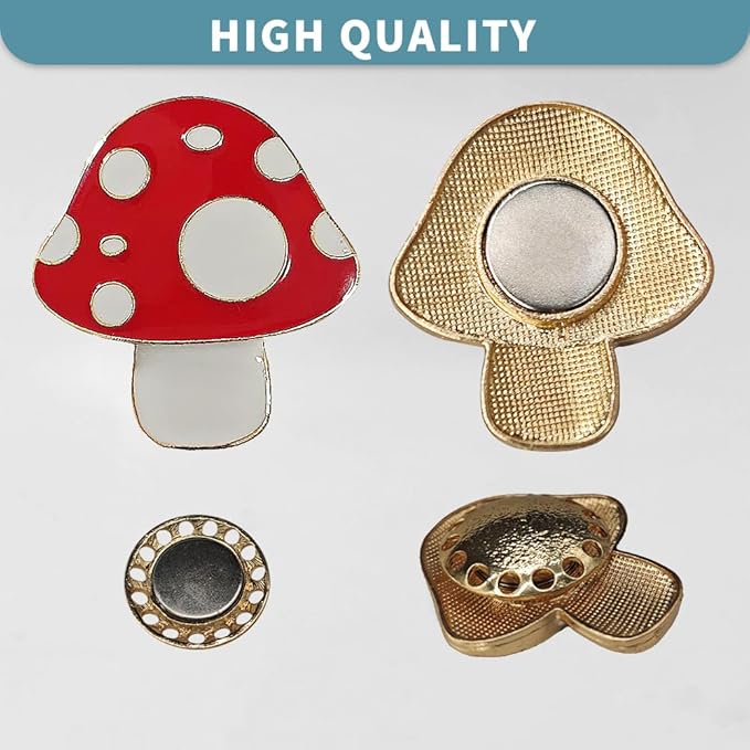 Magnetic Needle Minder Magnet Embroidery Accessories and Supplies Embroidery Needle Holder Cross Stitch Holder Needlework Supplies (Cardinal) (Mushroom)