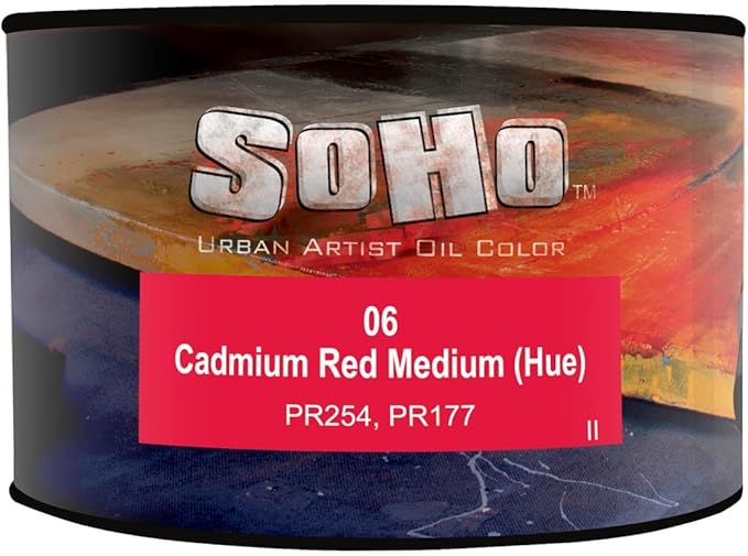 Soho Urban Artist Oil Paint - Cadmium Red Medium Hue, 430 ml Can - Best Valued Oil Colors for Painting, Excellent Pigment Load