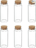uxcell 6Pcs Mini Glass Bottles with Cork Stoppers, 70ml Small Clear Bottles Glass Empty Jars Vials for DIY Crafts Party Wedding Decor Favors