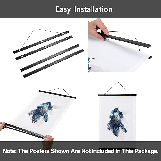WITCOLOR Magnetic Poster Hanger Frame, Black Magnet Poster Frame 18x24 18x12 18x18 for Posters, Paintings, Photos, Maps, Scrolls, Picture, Canvas Works and Art Prints(18")