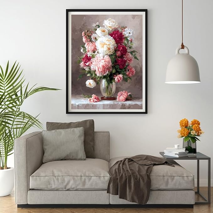 Moohue 14 ct Counted Cross Stitch Kits for Adults Flowers Cross Stitch Patterns Stamped Printed Cross Stitch Kits (Flowers 16)