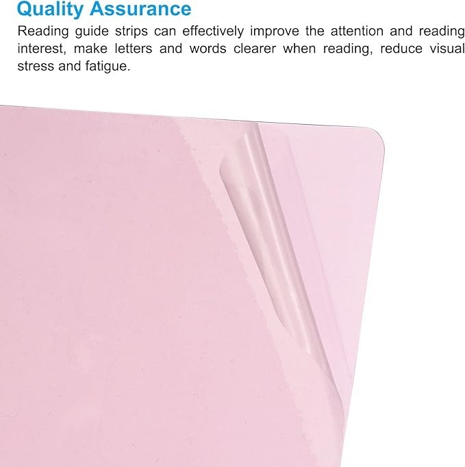 PATIKIL A4 Size Guided Reading Sheet, 5pcs Correction Lighting Gel Filter Colored Overlay Transparent Color Film for Classroom Photo Studio, Pink