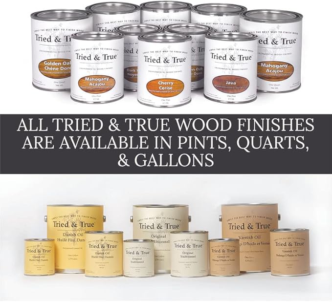 Tried & True Superior Varnish Oil Wood Finish, Gallon - Natural Pine Resin & Linseed Oil, Ideal for Interior Furniture, Tables, Countertops - Non-Toxic, Scratch Resistant & Durable
