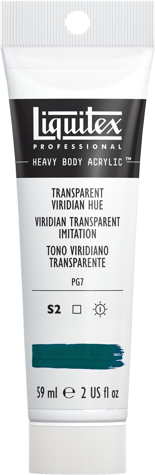 Liquitex Professional Heavy Body Acrylic Paint, 2-oz (59ml) Tube, Transparent Viridian Hue