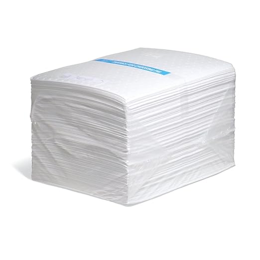 PIG Oil Mat - Oil-Only Absorbent Mat Pad - 100 Pads per Bag - 15" x 20" Pad - Absorbs up to 28 ounces per Pad - MAT403