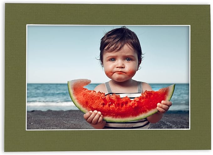 6x8 Mat for 8x10 Frame - Precut Mat Board Acid-Free Show Kit with Backing Board, and Clear Bags Dill Green 6x8 Photo Matte Made to Fit a 8x10 Picture Frame Matboard for Framing, Pack of 1 Mat