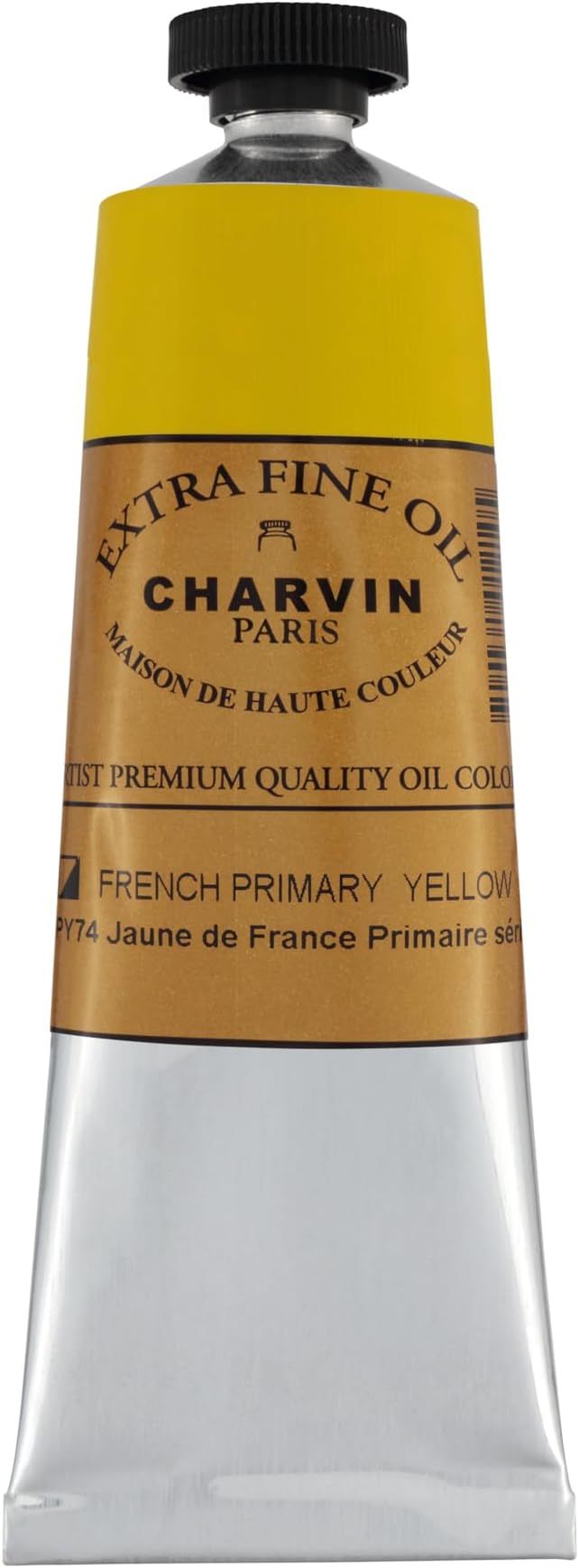 Charvin Extra Fine Oil Paint, French Yellow Primary 60 ml - Triple-Milled, Rich Texture, Poppy Oil-Based, Light-Fast, Handmade, Archival Quality