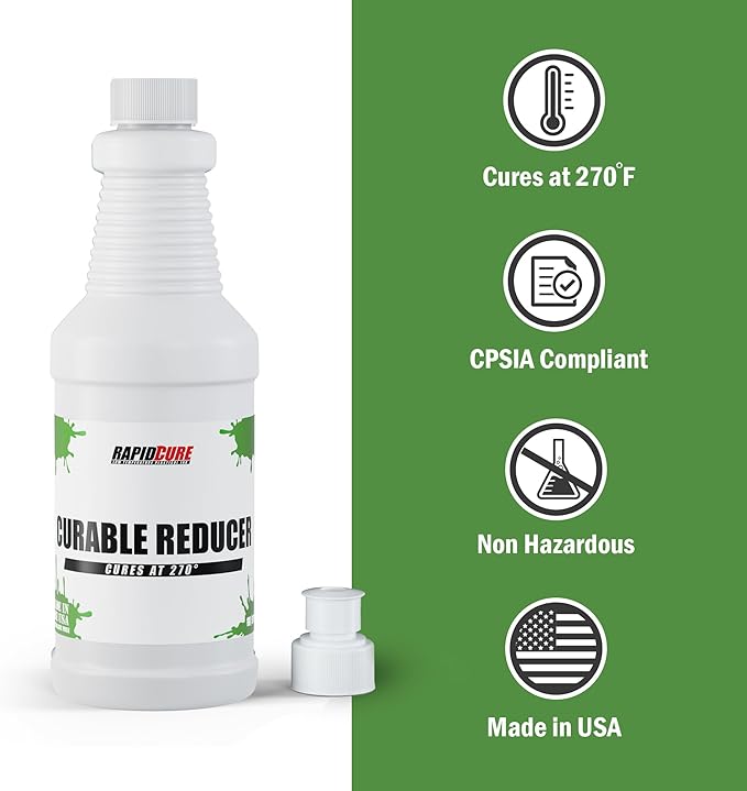 Rapid Cure® Plastisol Ink Curable Reducer (Gallon - 128 oz.) - Screen Printing Ink Viscosity Reducer, Screen Printing Ink Thinner, Additive for Your Screen Printing Kit, Screen Printing Supplies