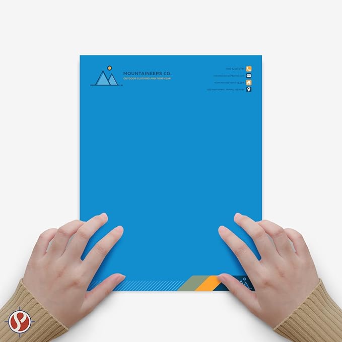 8.5 x 11" Bright Blue Color Paper Smooth, for School, Office & Home Supplies, Holiday Crafting, Arts & Crafts | Acid & Lignin Free | Regular 20lb Paper - 100 Sheets