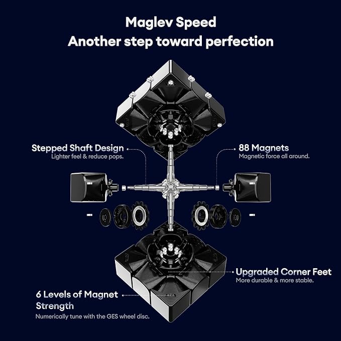 GAN 13 Maglev Frosted Coated, Magnetic Speed Cube 3x3 Stickerless 56mm Magnets Magic Cube Puzzle Toys, GAN Flagship
