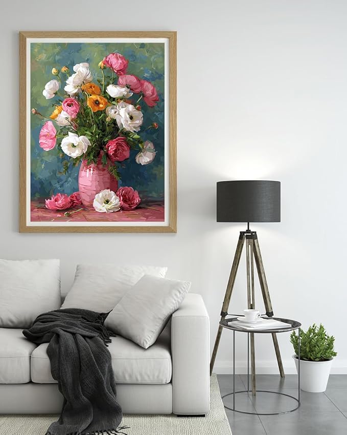 Moohue 14 ct Counted Cross Stitch Kits for Adults Flowers Cross Stitch Patterns Stamped Printed Cross Stitch Kits (Flowers 14)