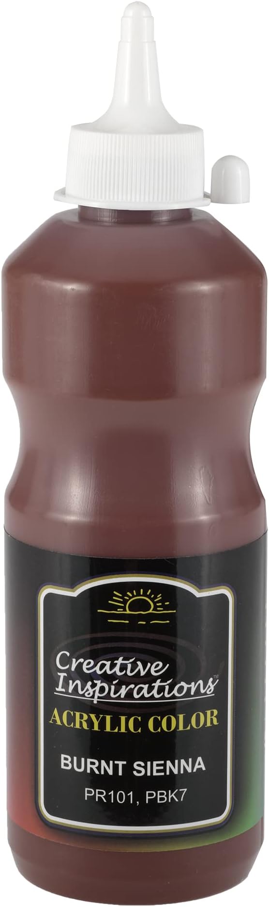 Creative Inspirations Acrylic Paint - Burnt Sienna - 500 mL Bottle - Smooth & Creamy Consistency, Vibrant Pigmentation, Great Coverage for Artists - Clean Up with Soap & Water