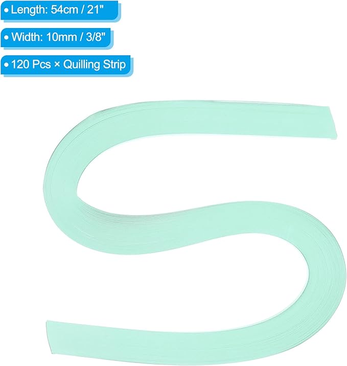 PATIKIL 120pcs Quilling Paper Strips Paper Flowers Quilling Kits 3/8"(10mm) Origami Paper for Adults Beginner Art Craft, 21"(54cm) Mint Green