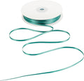 HUIHUANG Teal Green 1/8" Solid Color Thin Satin Ribbon 1/8 inch x 100 Yards for Crafts, Thin Green Ribbon for Gift Tags, Invitation Card, Gift Wrapping, Holiday Party Decor, Christmas Ornaments