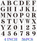 Letter Stencils for Painting On Wood,4 inch Alphabet Stencils Letter Number Stencil Templates for Wall Signs Door Fabric