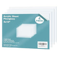 Egofine Plexiglass Sheets Acrylic Sheets 4 Pack of 8x12’’ 0.04 Thick Clear Plastic Cast Transparent Plexi Glass for Crafting Projects, Replacement Picture Frame Glass, DIY Display, Easy to Cut