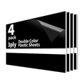 Trotec TroLase | 12"x24"x1/8", 4 Pcs | Black/White/Black | 3 Ply | Modified Acrylic | Laser Engraving Double Color Plastic Sheet | Engraving Blanks for Laser, Saw, Guillotine | Made in USA