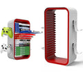 Wigmoa OYO-1 15.8INCH Game Storage Tower - PS5/Xbox Series/Switch Compatible, 18 Disc Organizer with 4 Controller Holder, Red/White