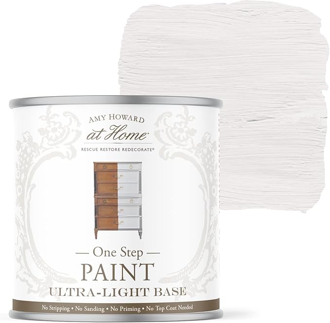 AMY HOWARD AT HOME Chalk-Based One Step Paint for Furniture, Cabinetry, Decor, Finish, and More | No Stripping, Sanding, or Priming | Ultra-Light Base | 16 Ounce | Italian Silver